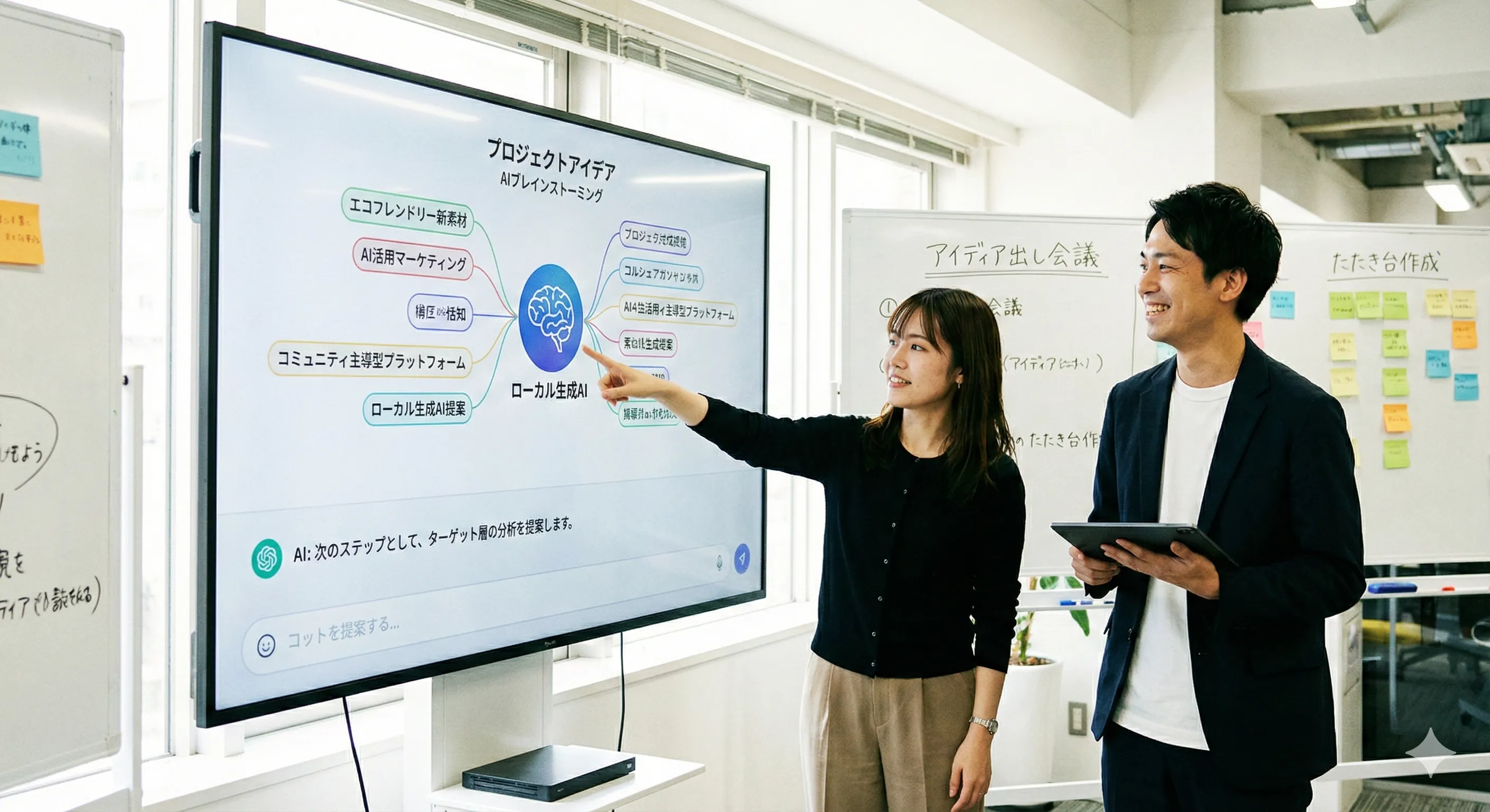 アイディア出し、たたき台、壁打ち相手